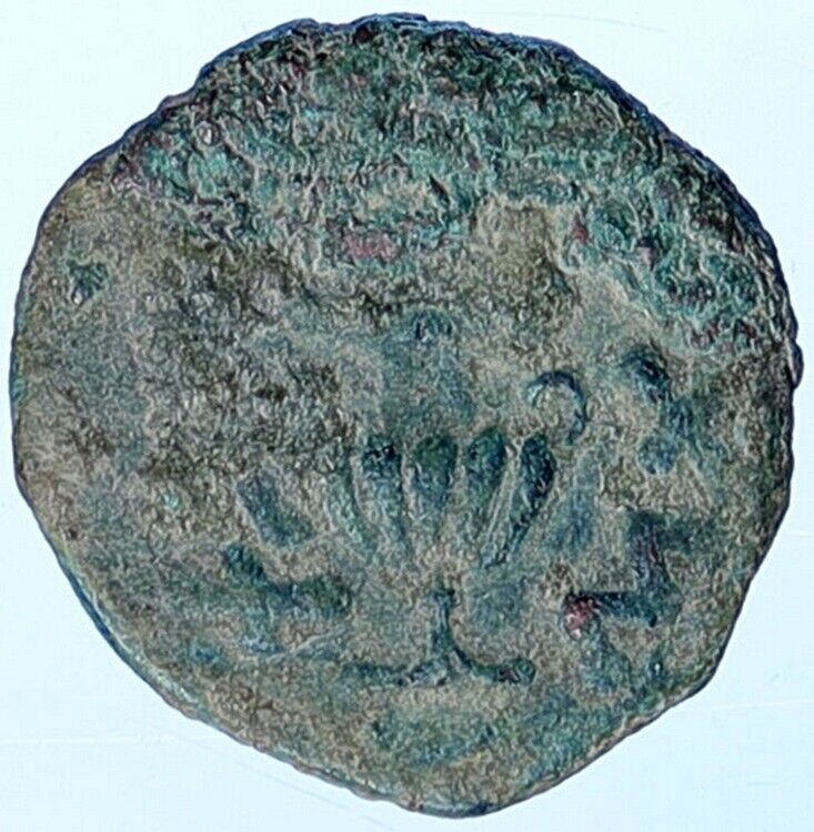 Authentic JEWISH WAR v ROMANS Yr 2 Historical JERUSALEM Coin Hendin 1360 i114304