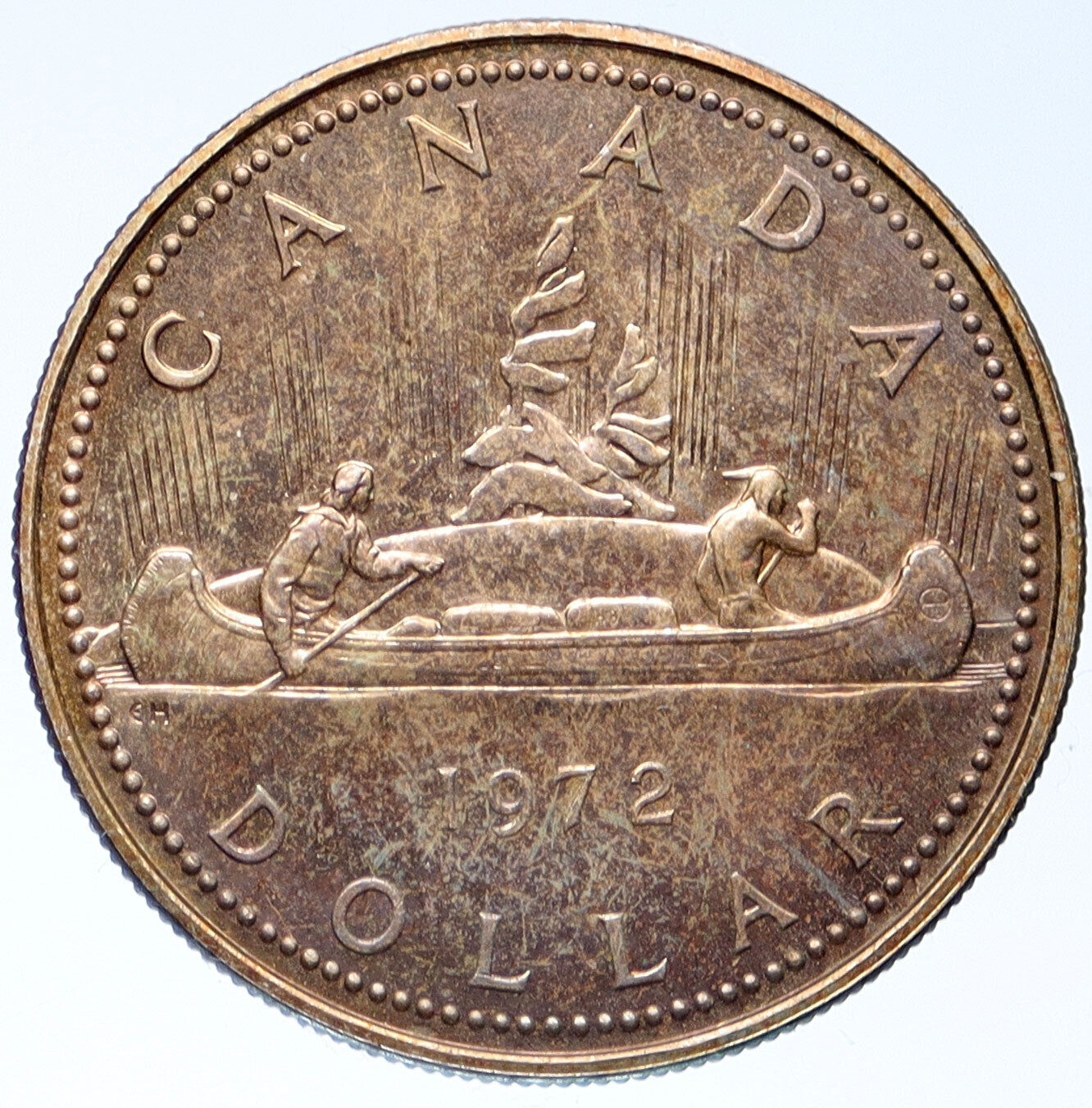 1972 CANADA UK Queen Elizabeth II Voyagers VINTAGE Silver Dollar Coin i115347