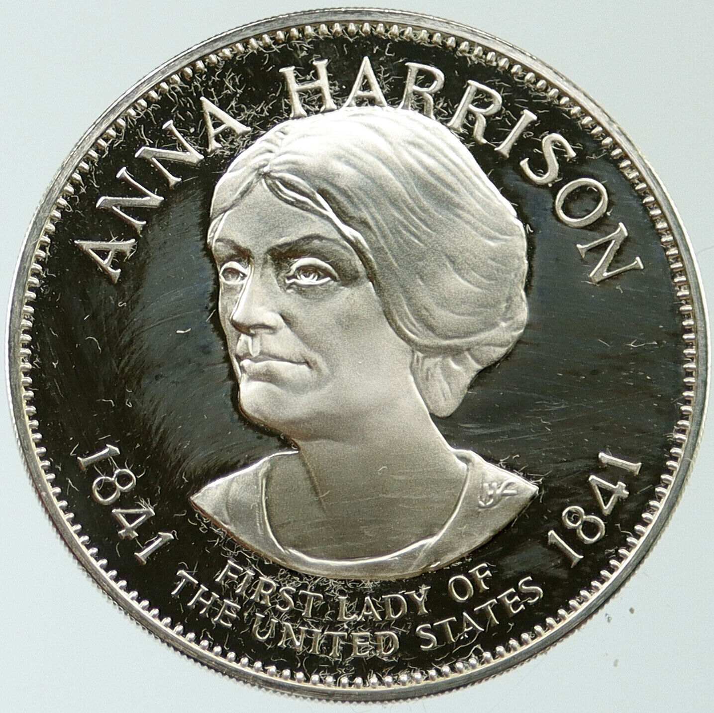 1972FM US USA White House FIRST LADY Anna Harrison PROOF Silver Medal i115368