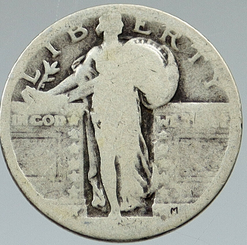 1917-30 UNITED STATES Standing Liberty OLD Silver Quarter 25 Cent Coin i116394