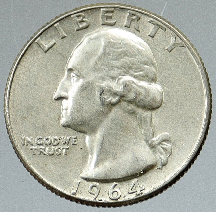 1964 D UNITED STATES US President Washington VINTAGE Silver Quarter Coin i116403