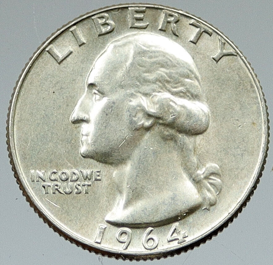1964 D UNITED STATES US President Washington VINTAGE Silver Quarter Coin i116402