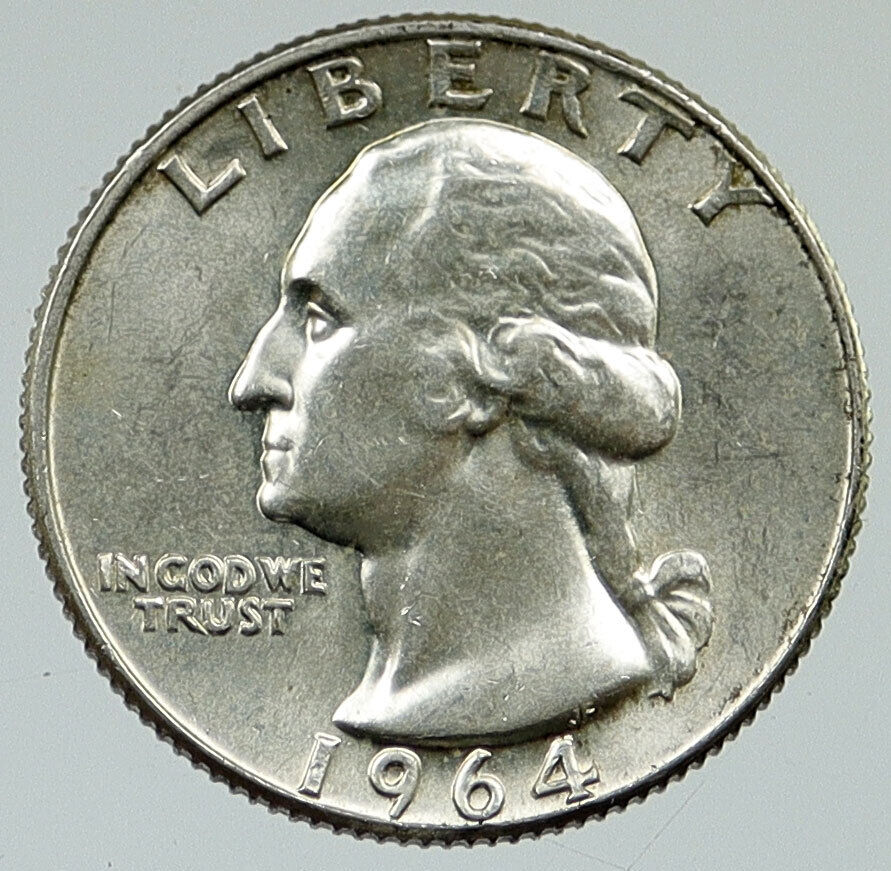 1964 D UNITED STATES US President Washington VINTAGE Silver Quarter Coin i116406