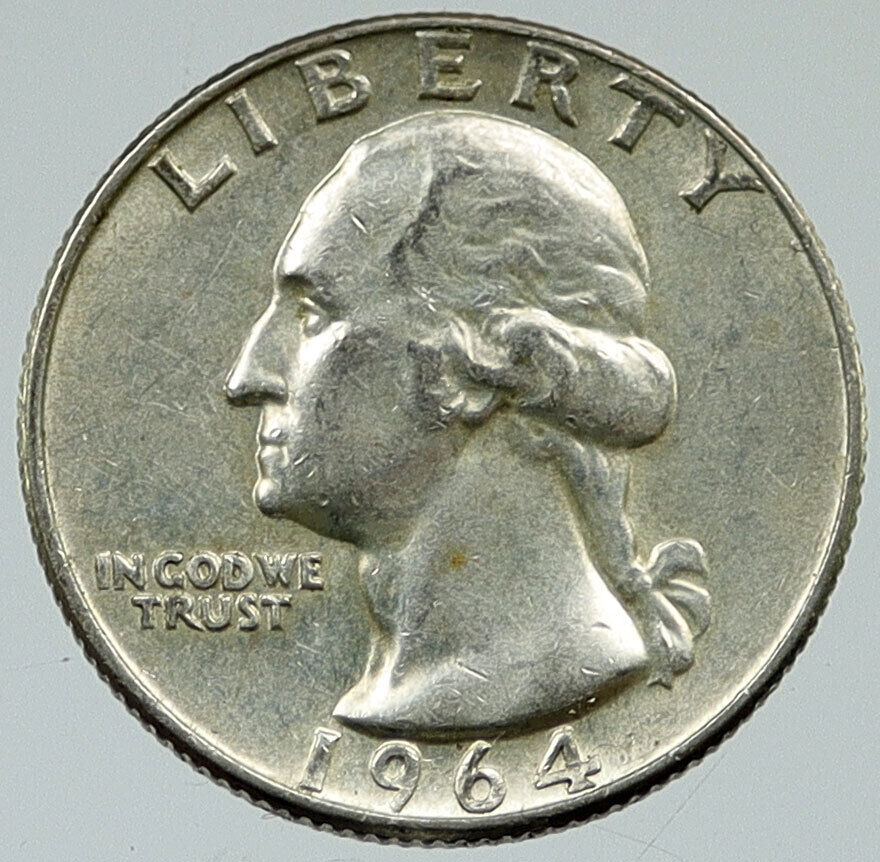 1964 P UNITED STATES USA President Washington OLD Silver Quarter Coin i116411