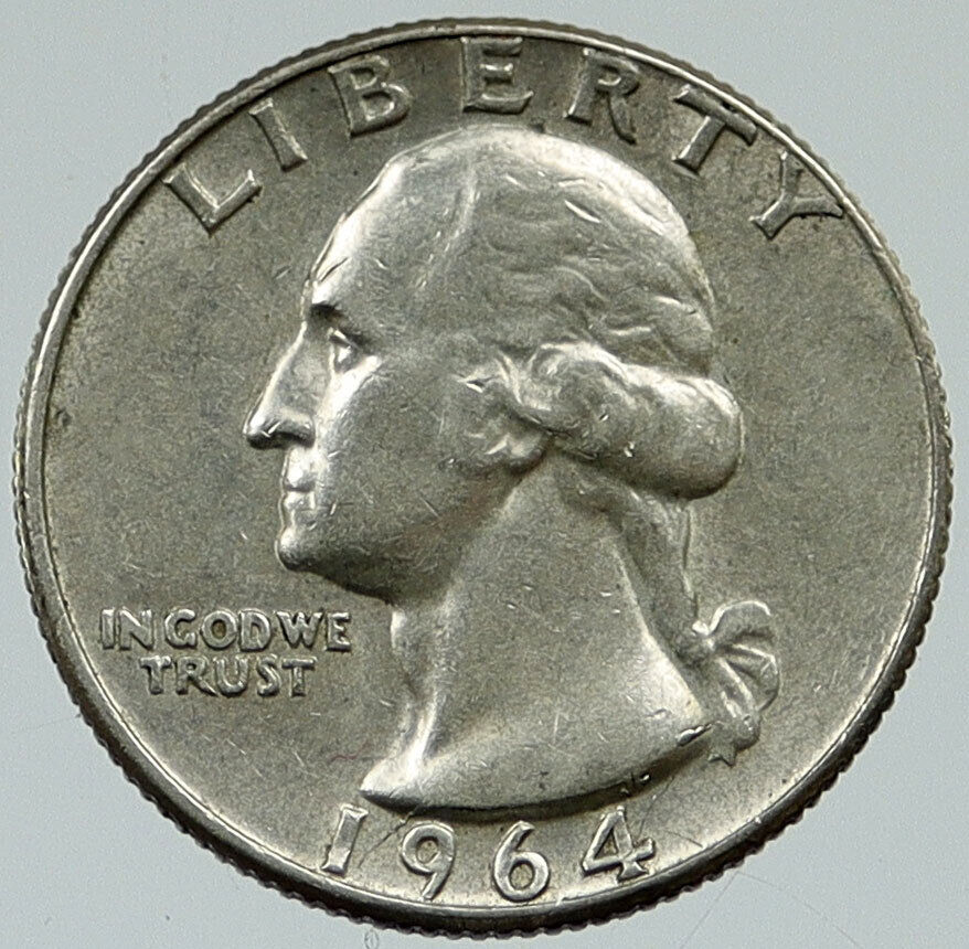 1964 D UNITED STATES US President Washington VINTAGE Silver Quarter Coin i116414