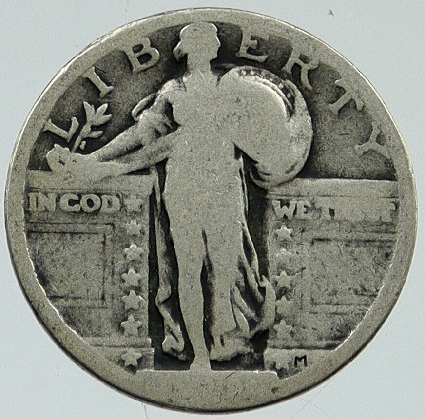 1917-30 UNITED STATES Standing Liberty OLD Silver Quarter 25 Cent Coin i116415