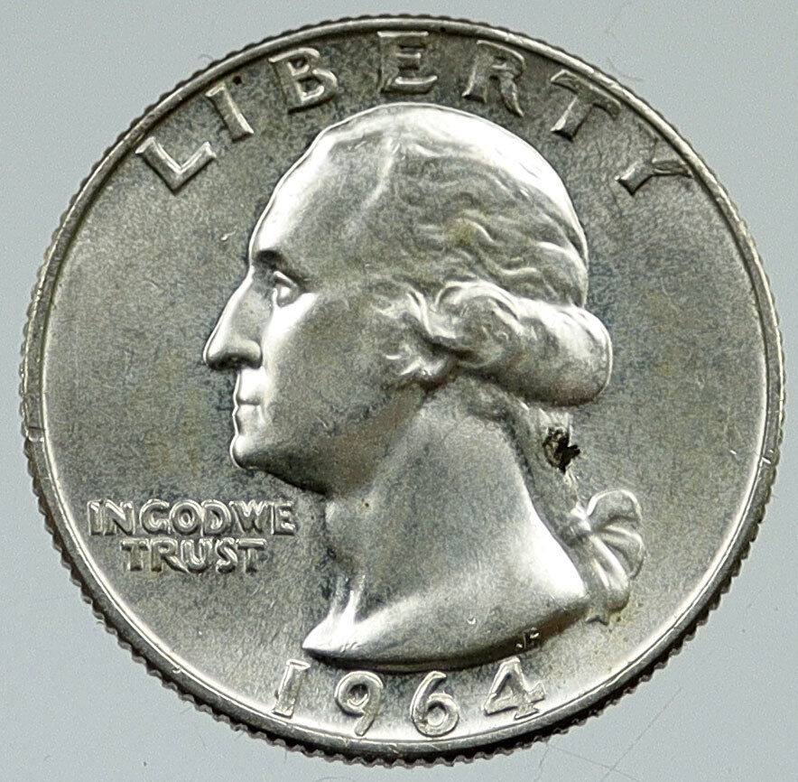 1964 P UNITED STATES USA President Washington OLD Silver Quarter Coin i116417