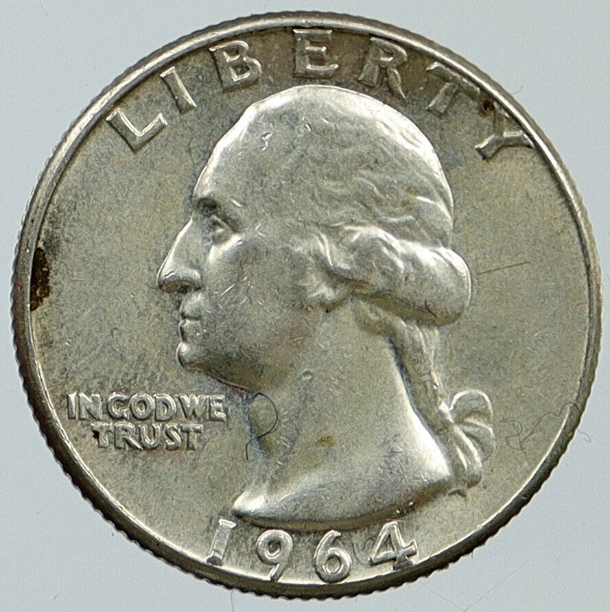 1964 P UNITED STATES USA President Washington OLD Silver Quarter Coin i116358
