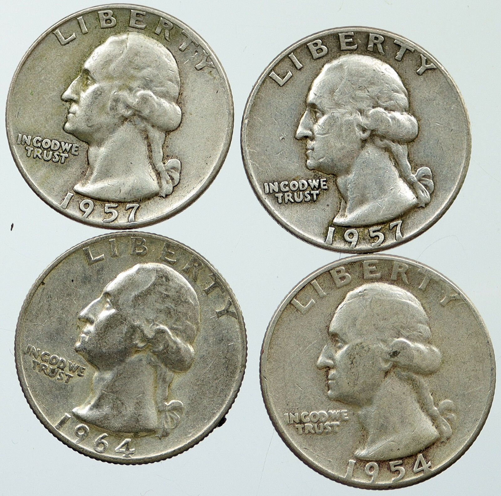 UNITED STATES USA Washington Group Lot of 4 Silver Quarters Coins GIFT i116299