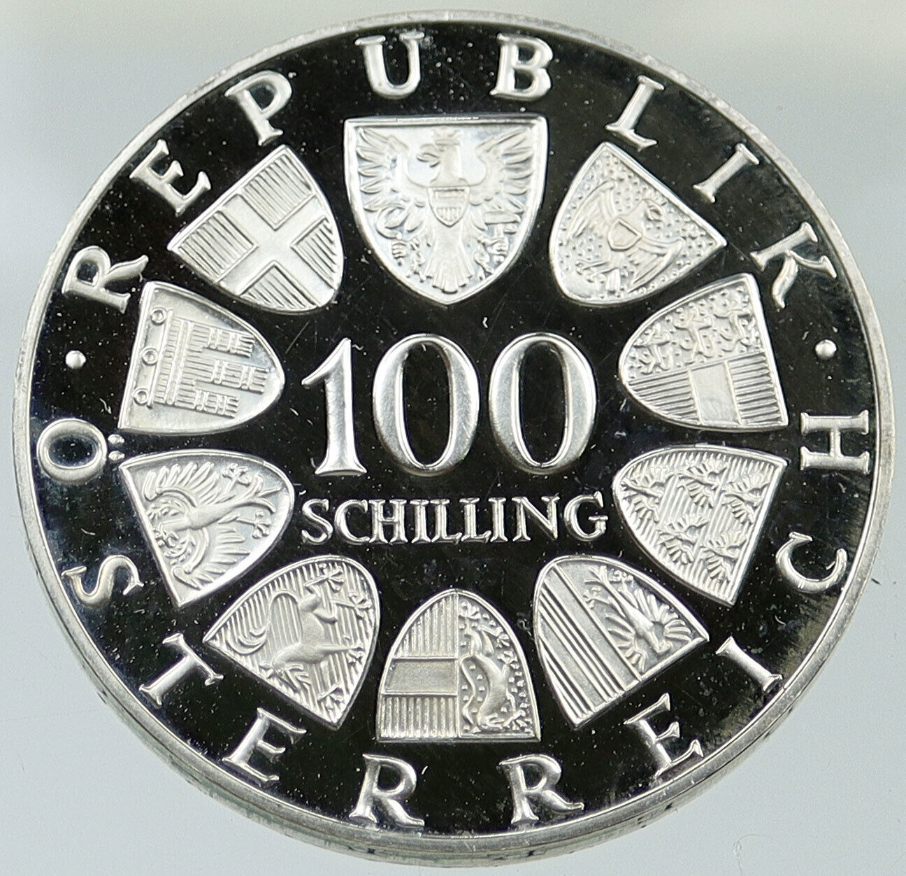 1976 AUSTRIA Innsbruck Winter OLYMPICS Proof Silver 100 Schilling Coin i116275