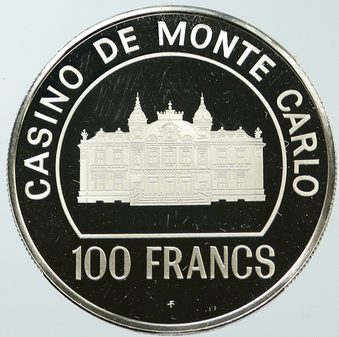 1977 MONACO Casino de Monte Carlo Old Proof Silver 100 Franc Medal Coin i116645