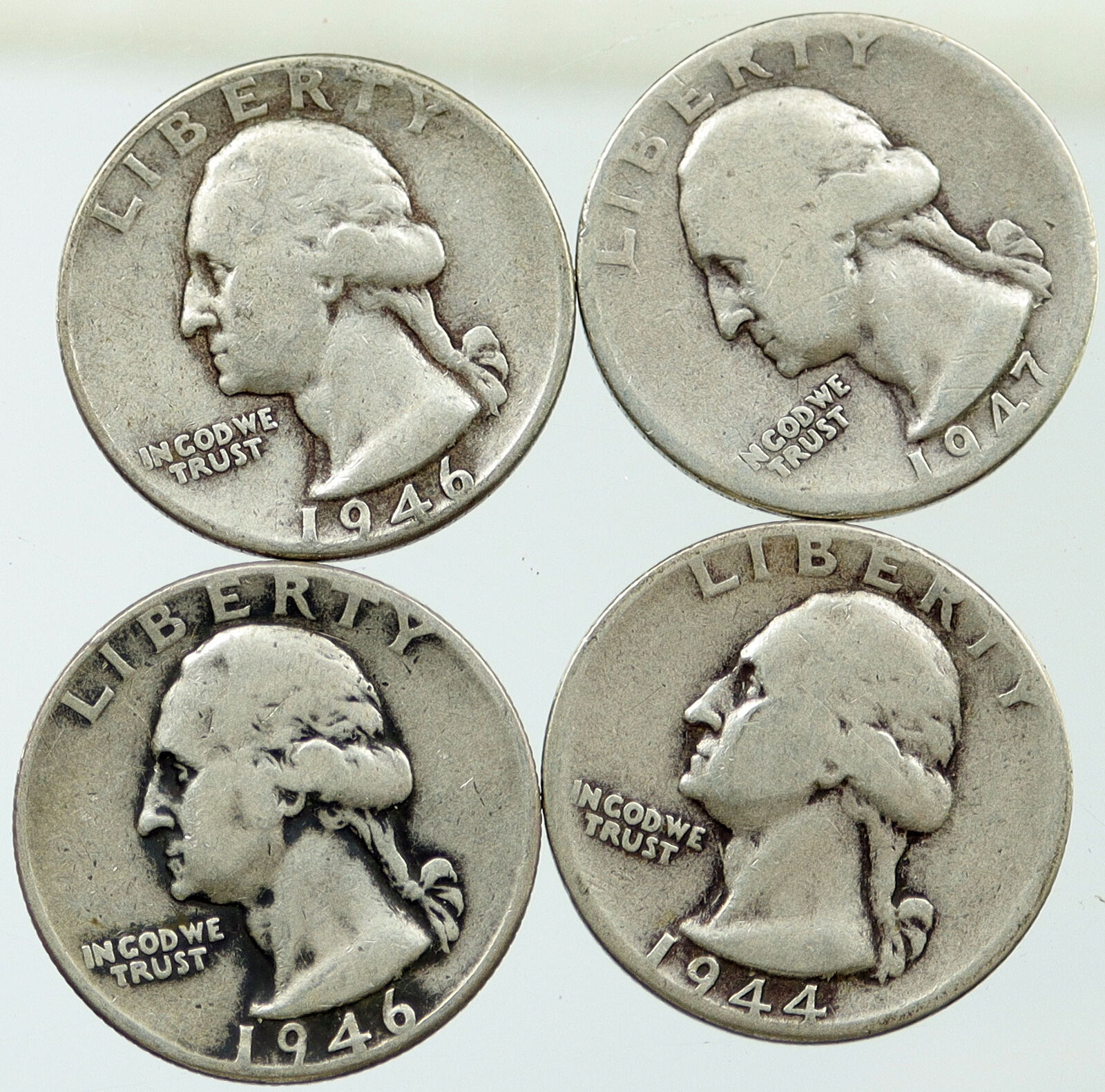 UNITED STATES USA Washington Group Lot of 4 Silver Quarters Coins GIFT i116277