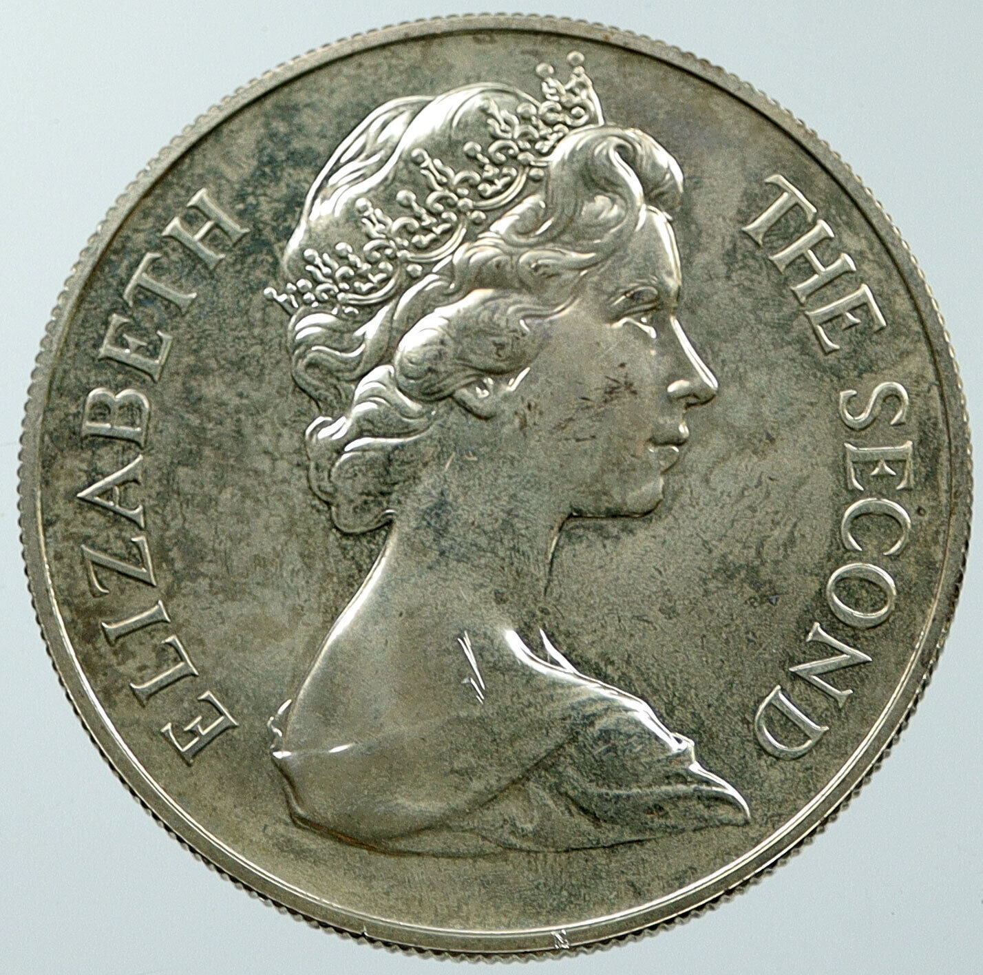 1973 SAINT HELENA United Kingdom QUEEN ELIZABETH II Silver 25 Pence Coin i116643