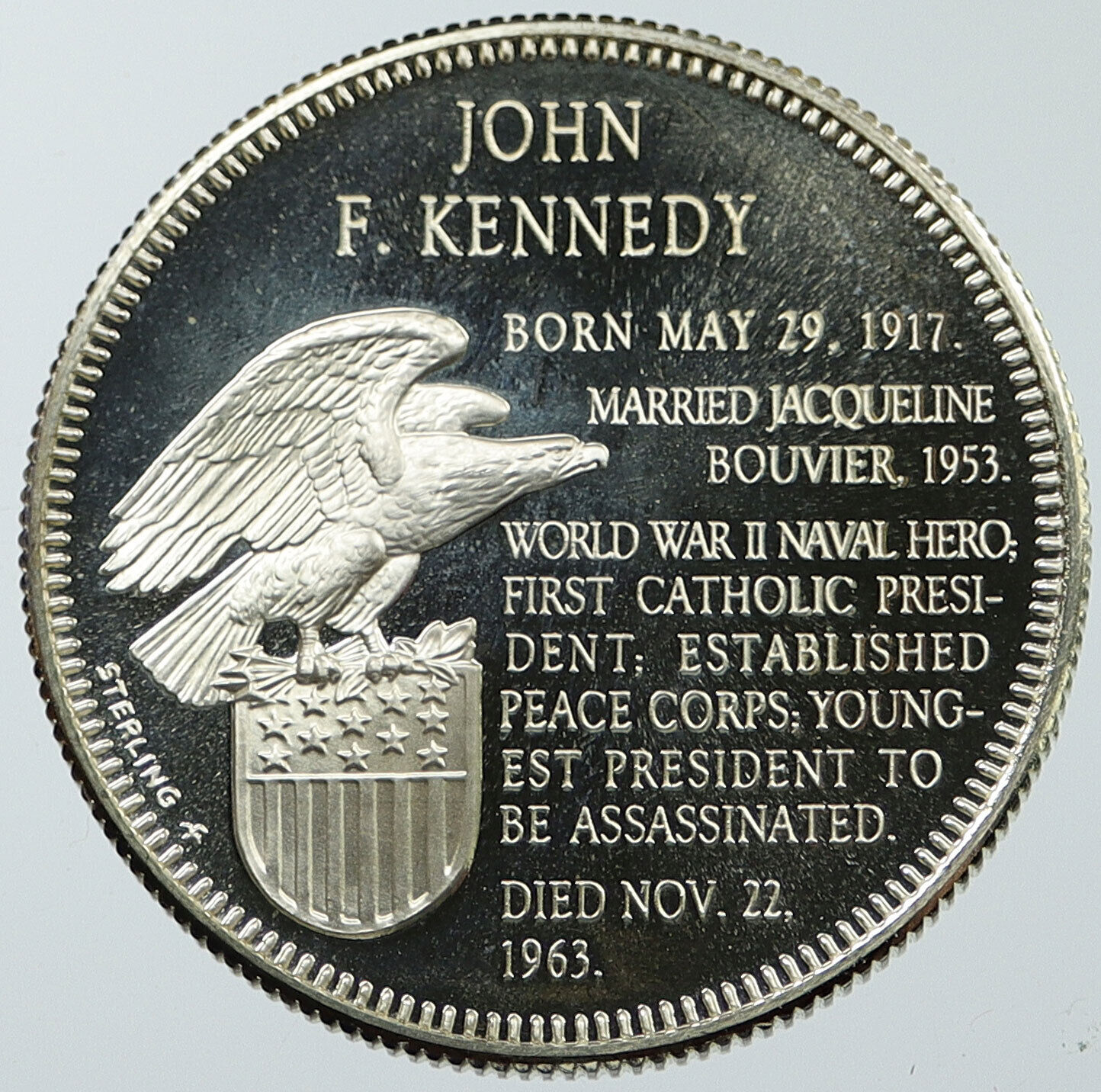 USA US PRESIDENT John F Kennedy President EAGLE Old Vintage Silver Medal i116639