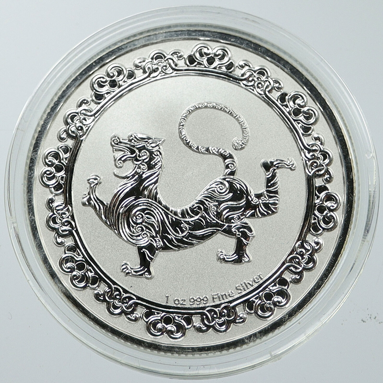 2019 NIUE UK Elizabeth II WHITE TIGER 1 OZ Proof Silver $2 Dollar Coin i116550