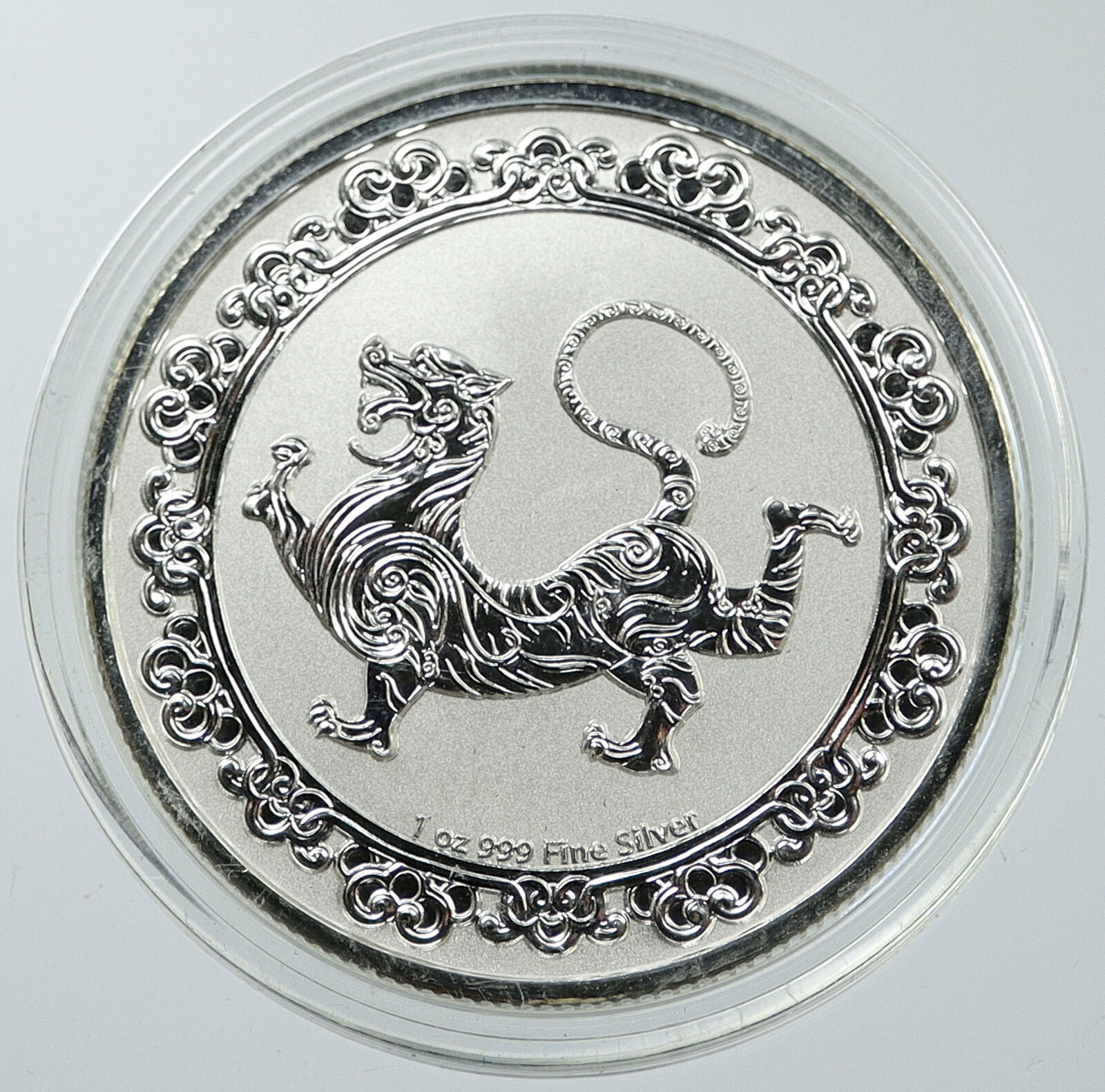 2019 NIUE UK Elizabeth II WHITE TIGER 1 OZ Proof Silver $2 Dollar Coin i116561