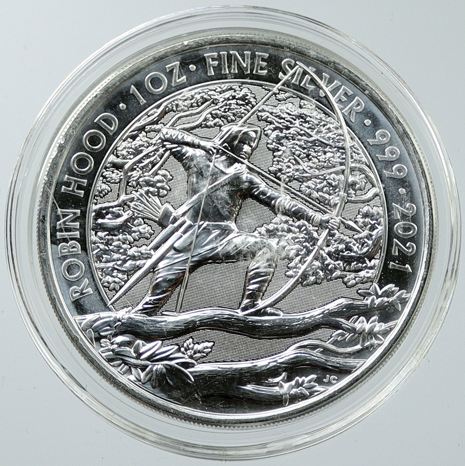 2021 UK Great Britain ELIZABETH II ROBIN HOOD Silver 1 OZ 2 Pounds Coin i116567