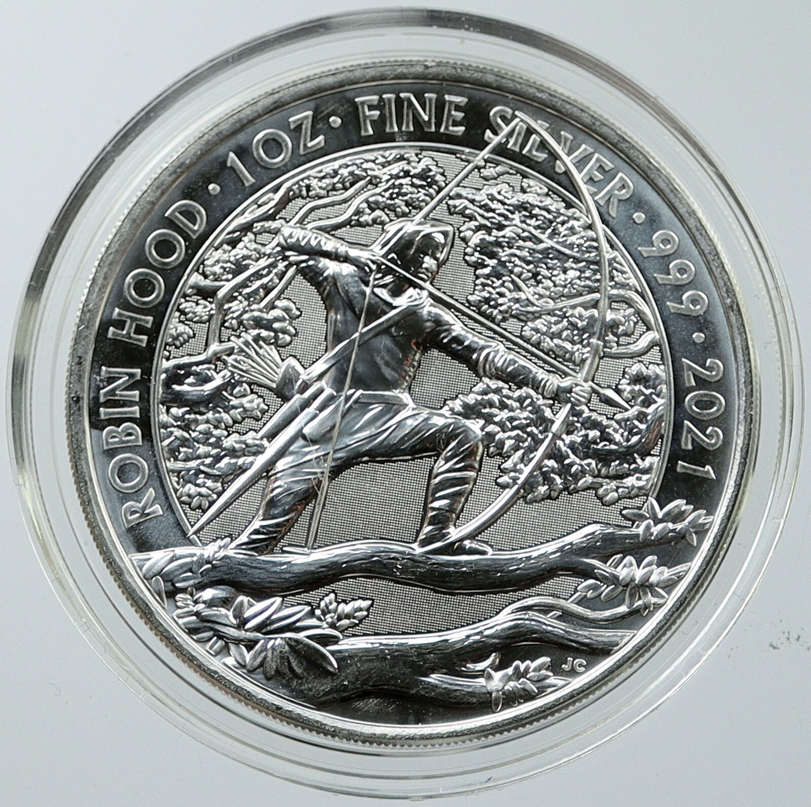 2021 UK Great Britain ELIZABETH II ROBIN HOOD Silver 1 OZ 2 Pounds Coin i116549