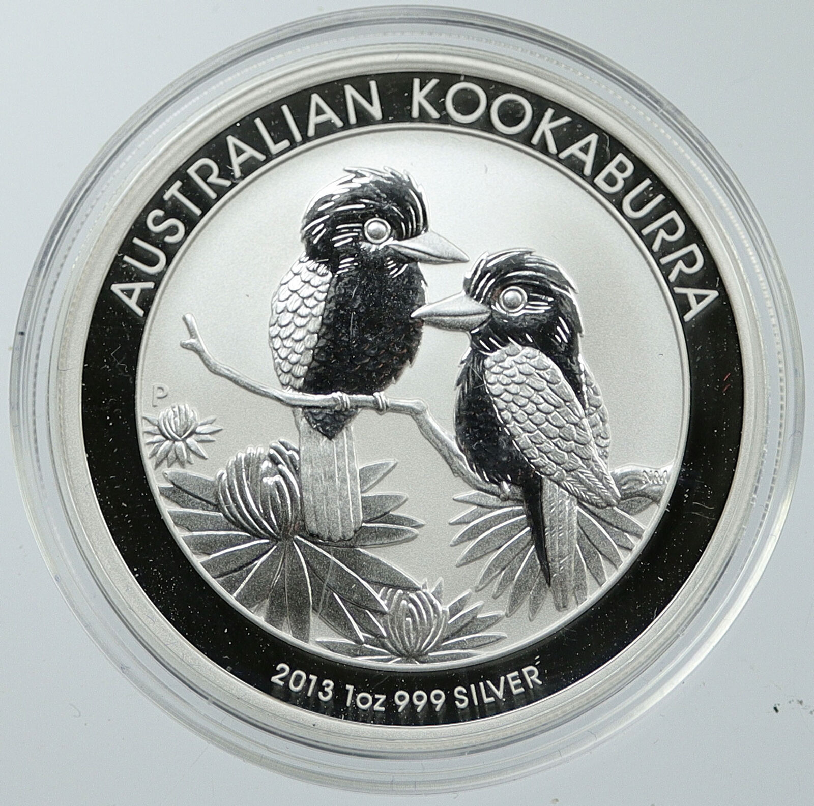 2013 AUSTRALIA Silver 1 Dollar w 2 Kookaburra Birds Australian 1oz Coin i116548