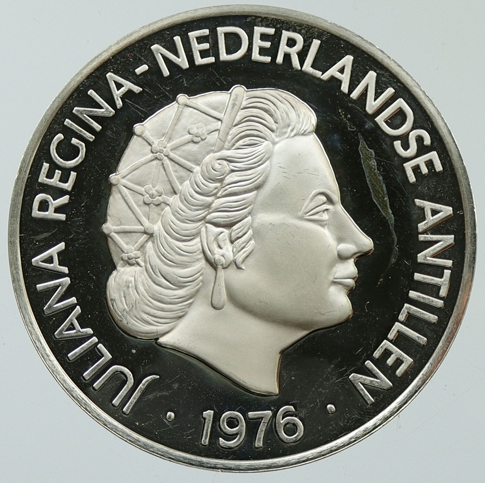 1976 NETHERLANDS ANTILLES Juliana US BICENTENNIAL Proof Silver 25 G Coin i116487