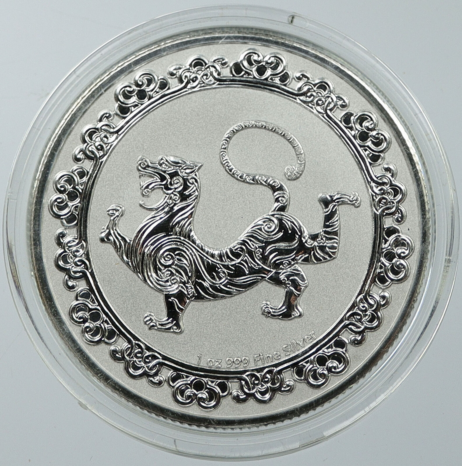 2019 NIUE UK Elizabeth II WHITE TIGER 1 OZ Proof Silver $2 Dollar Coin i116519