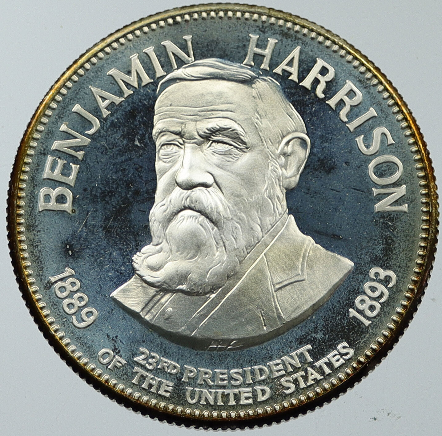 1970 USA United States PRESIDENT BENJAMIN HARRISON FM Proof Silver Medal i116619