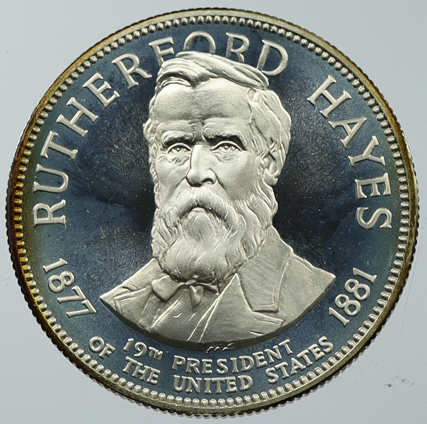 1970 USA United States PRESIDENT RUTHERFORD HAYES FM Proof Silver Medal i116615