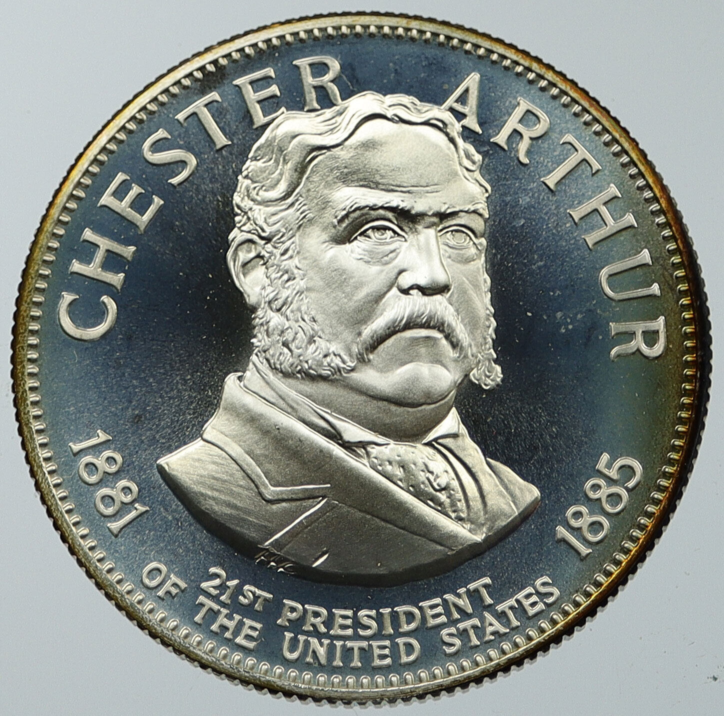 1970 USA United States PRESIDENT CHESTER ARTHUR FM Proof Silver Medal i116617