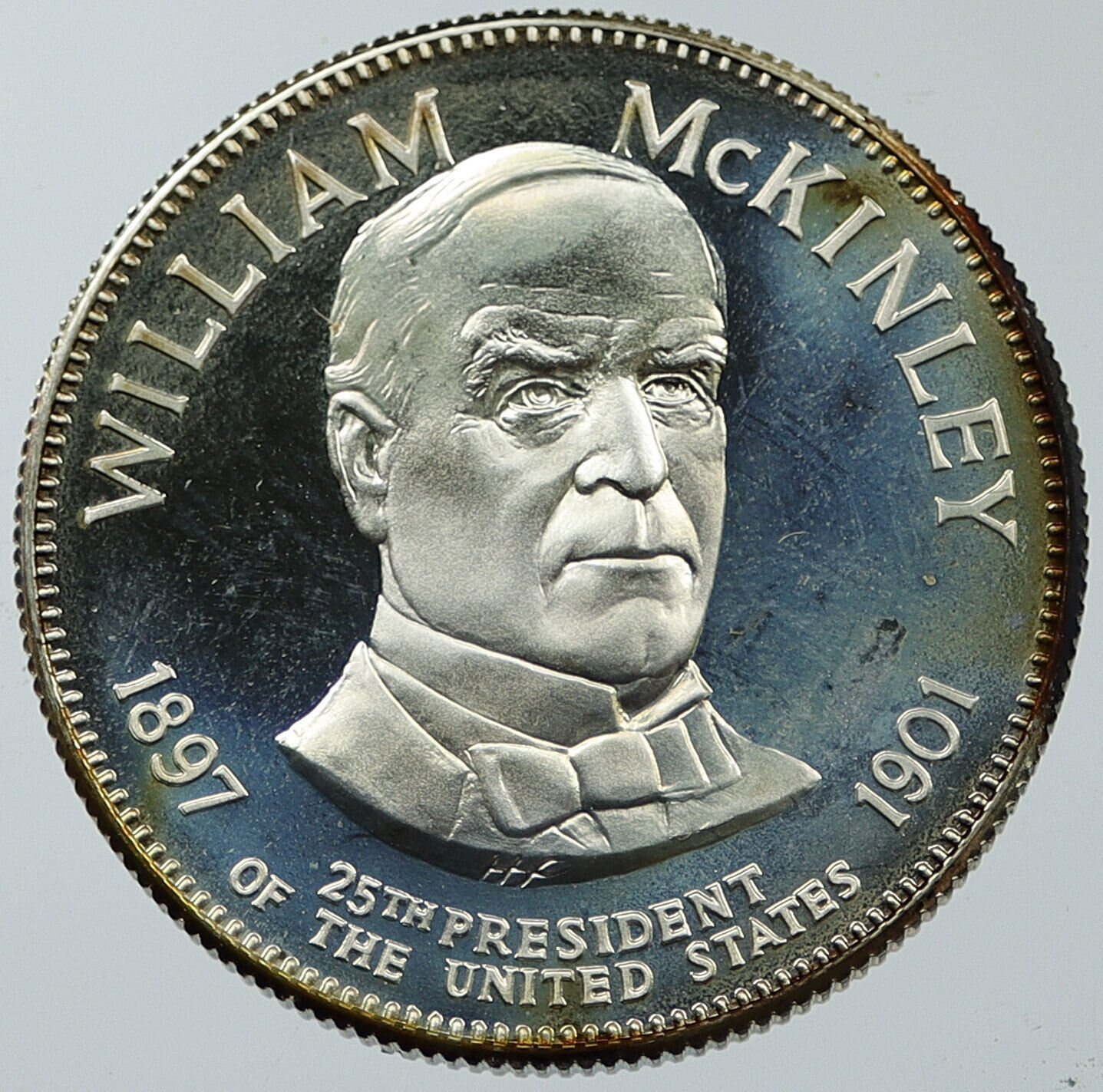 1970 USA United States PRESIDENT WILLIAM McKINLEY FM Proof Silver Medal i116620