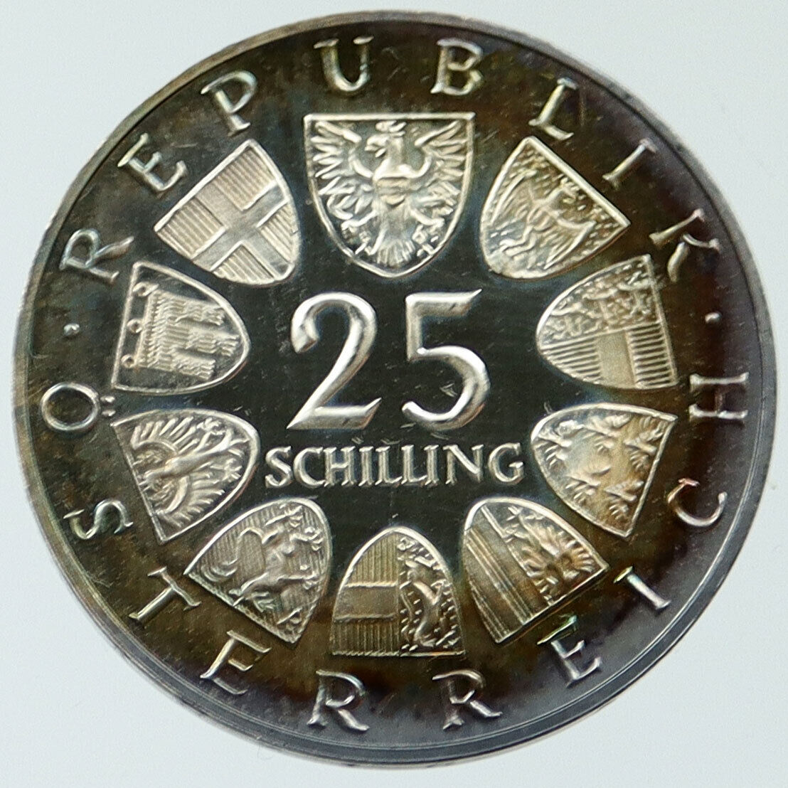 1965 AUSTRIA Vienna Tech School JJ Prechtl Proof Silver 25 Schlling Coin i116790