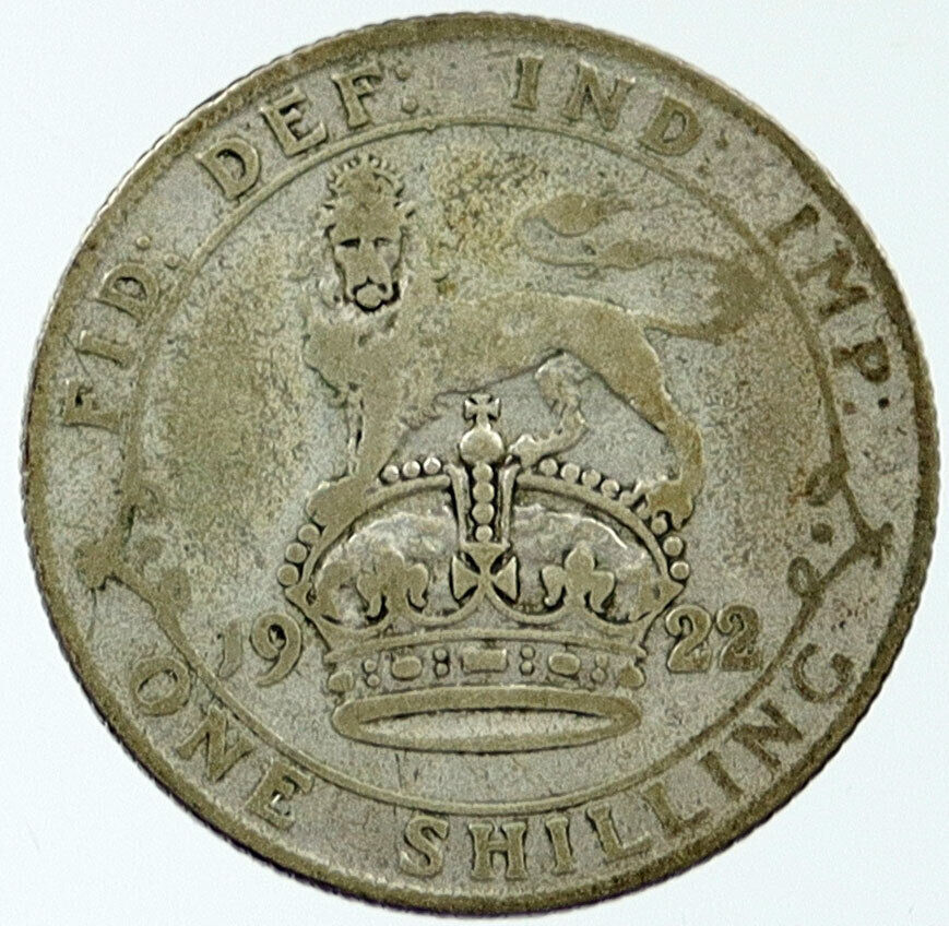 1922 United Kingdom UK Great Britain GEORGE V Lion Silver Shilling Coin i116796