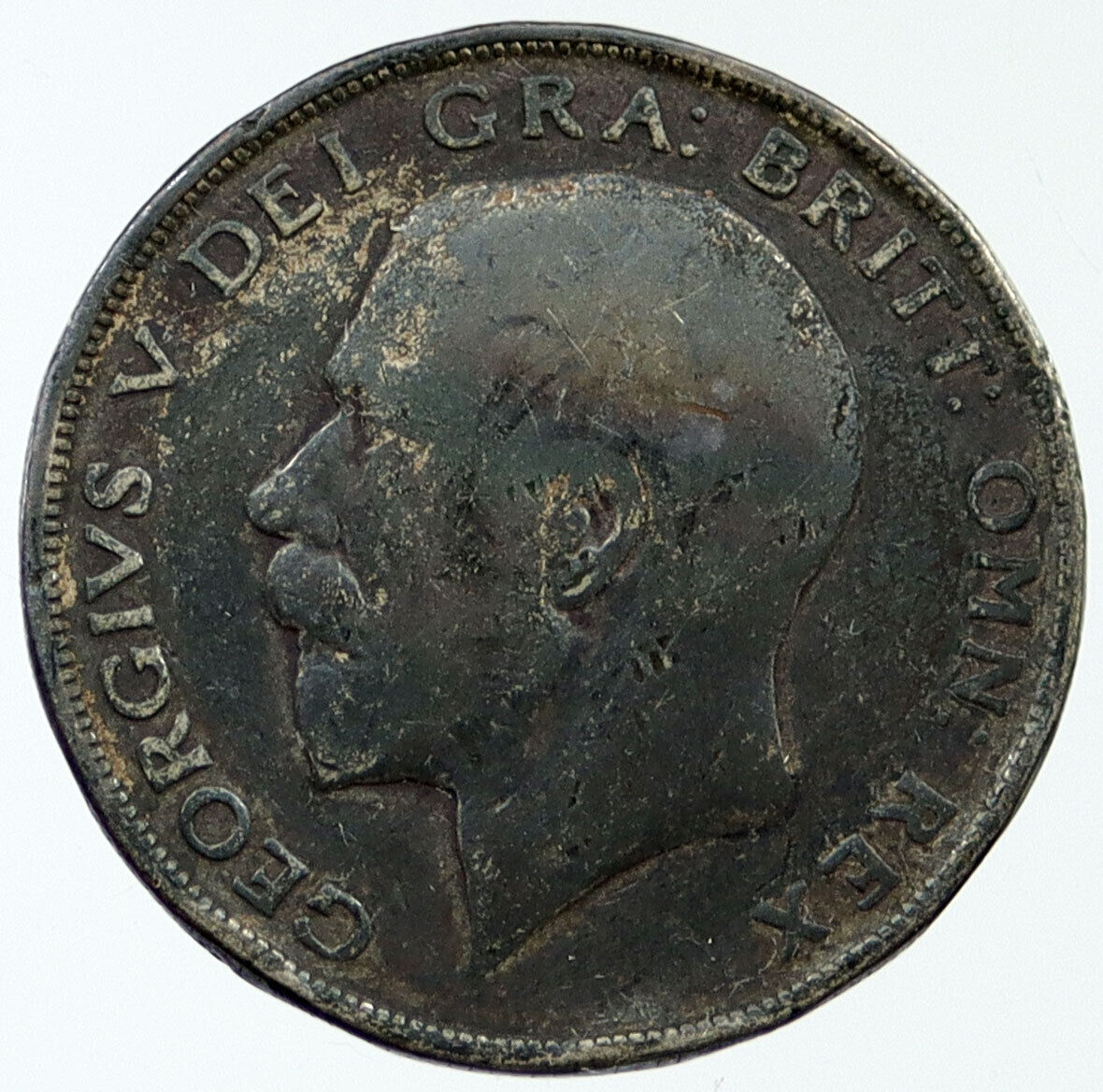 1923 Great Britain United Kingdom King GEORGE V Silver Half Crown Coin i116794