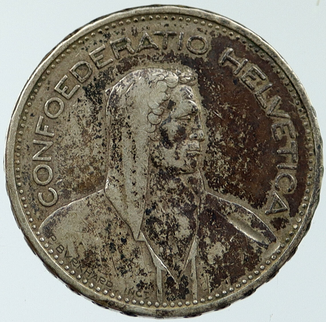 1931 B Switzerland Founding HERO WILLIAM TELL 5 Francs Silver Swiss Coin i116808