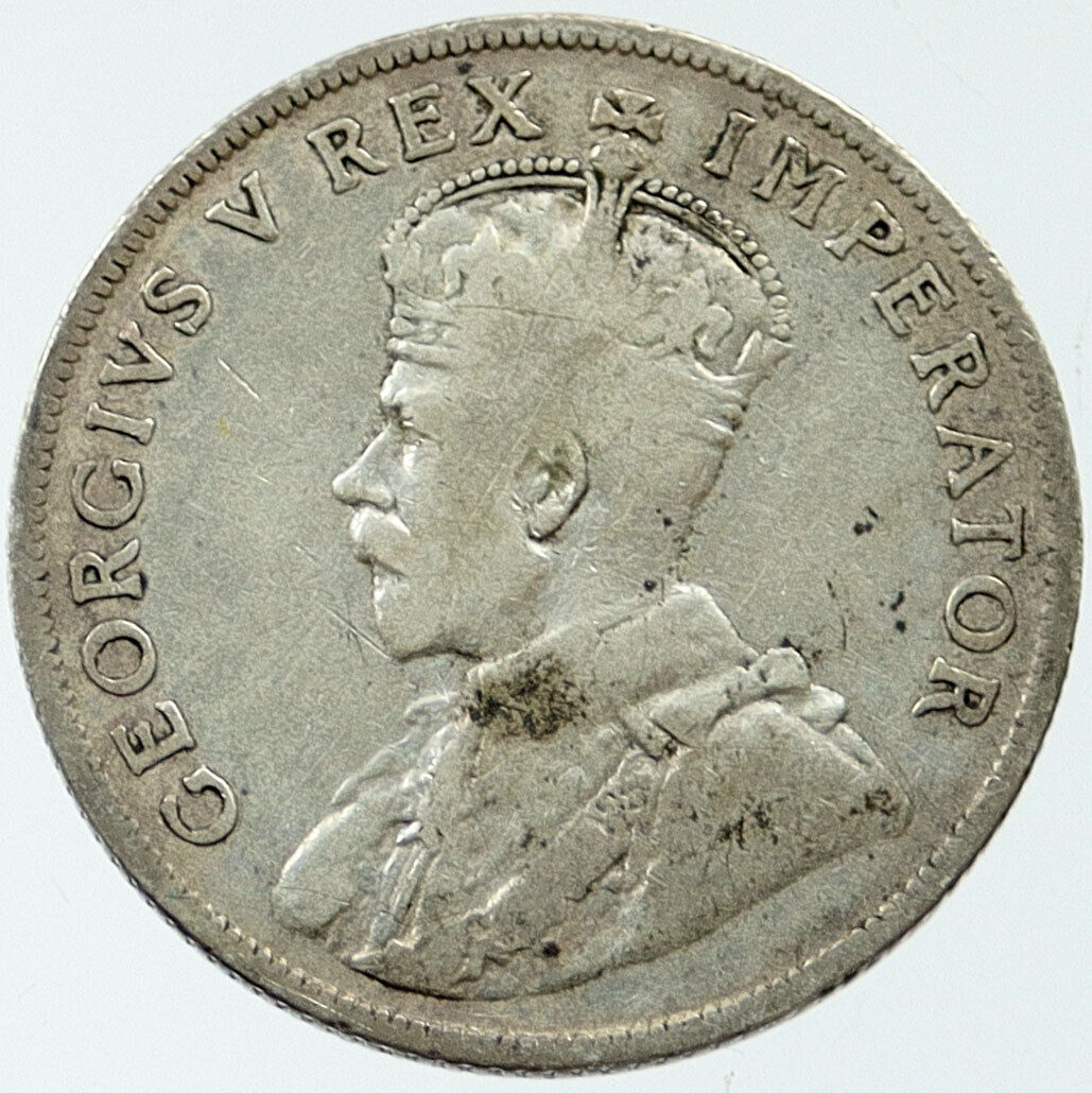 1924 SOUTH AFRICA under UK King GEORGE V Vintage OLD Silver Florin Coin i116799