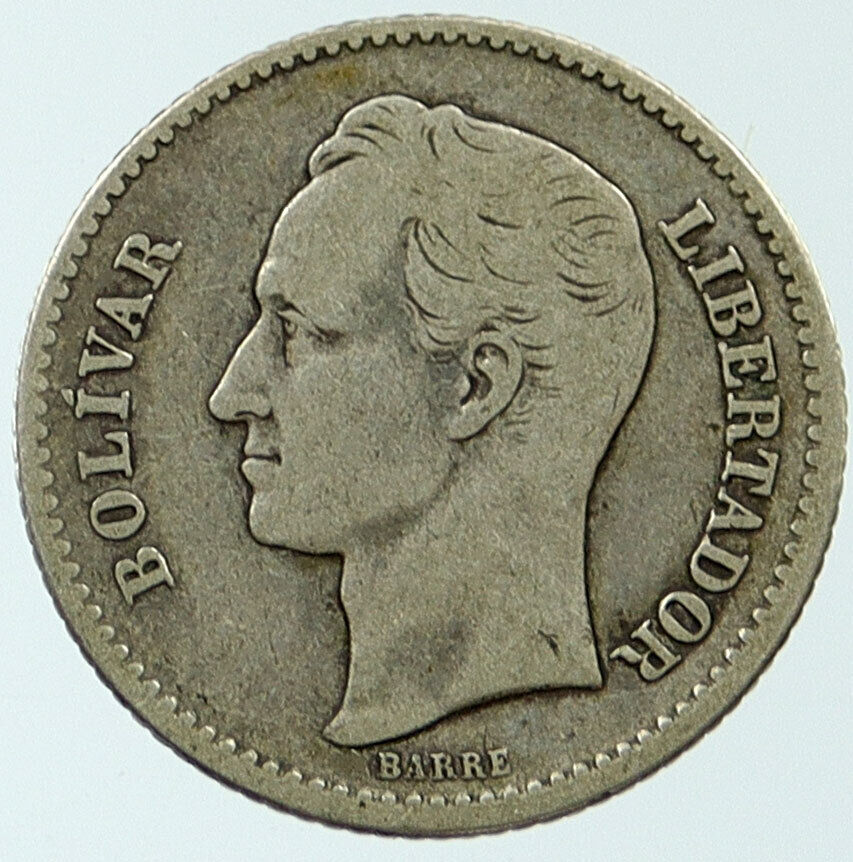 1935 Freemason President Simon Bolivar VENEZUELA Founder 1BL Silver Coin i116810