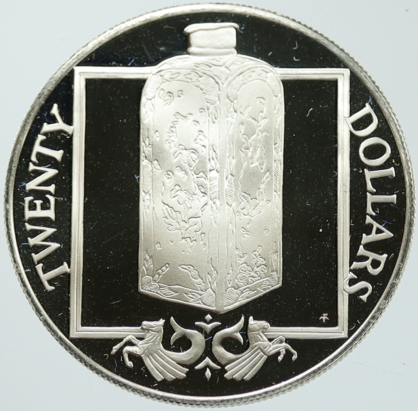 1985 British Virgin Islands Ship Treasure BOTTLE Proof Silver $20 Coin i116845