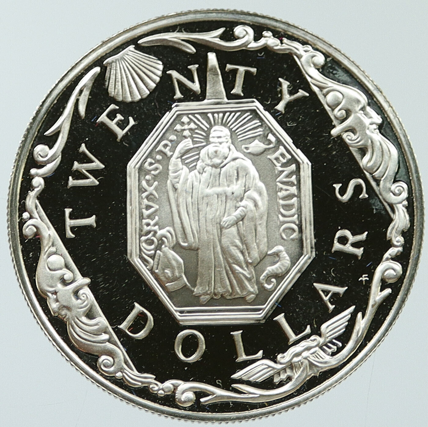 1985 British Virgin Islands Treasure RELIGIOUS Old Proof Silver $20 Coin i116851