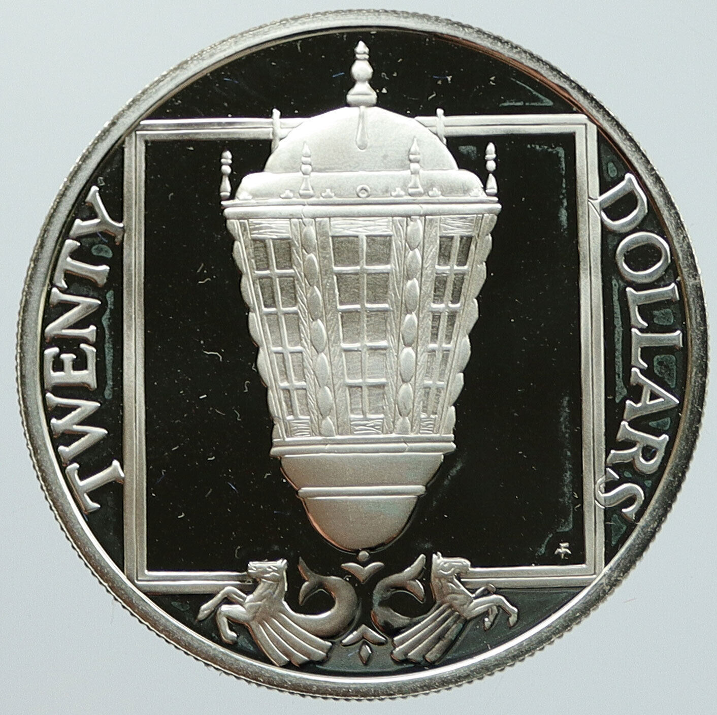 1985 British Virgin Islands TREASURES Ship Lantern Proof Silver $20 Coin i116854