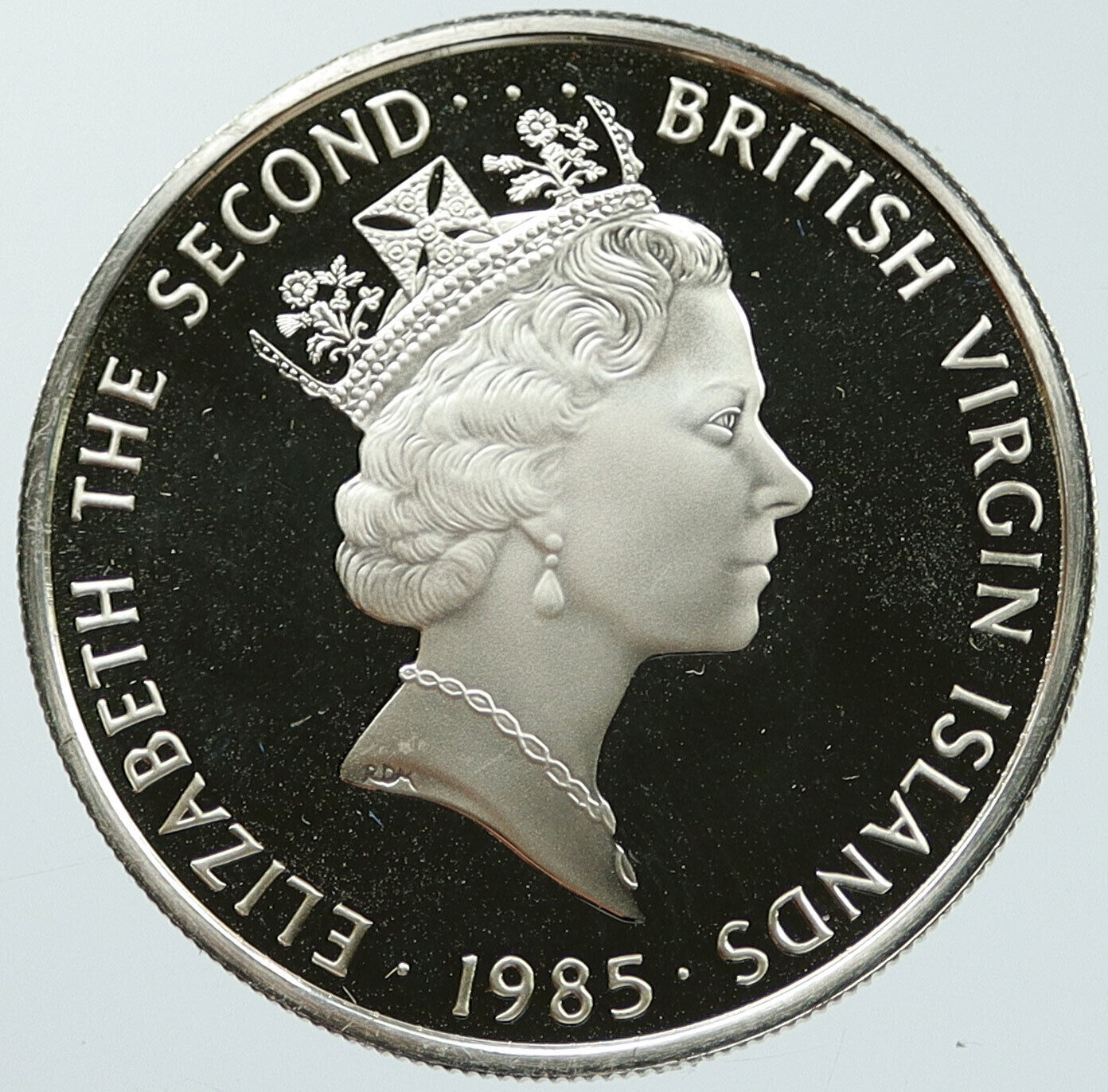 1985 British Virgin Islands TREASURE Nocturnal OLD Proof Silver $20 Coin i116853