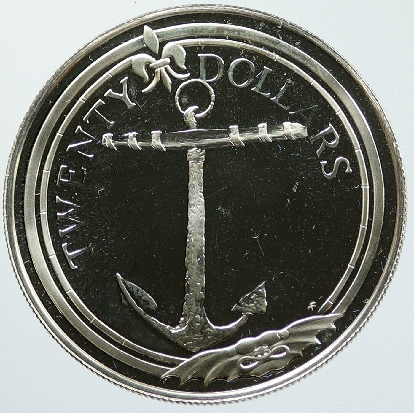 1985 British Virgin Islands TREASURE Sea Anchor Proof Silver $20 Coin i116846
