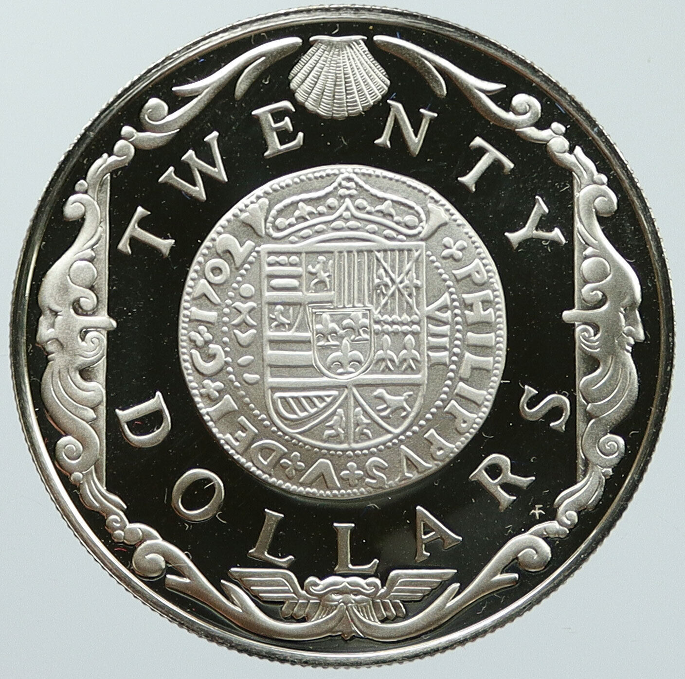 1985 British Virgin Islands TREASURE VINTAGE OLD Proof Silver $20 Coin i116858