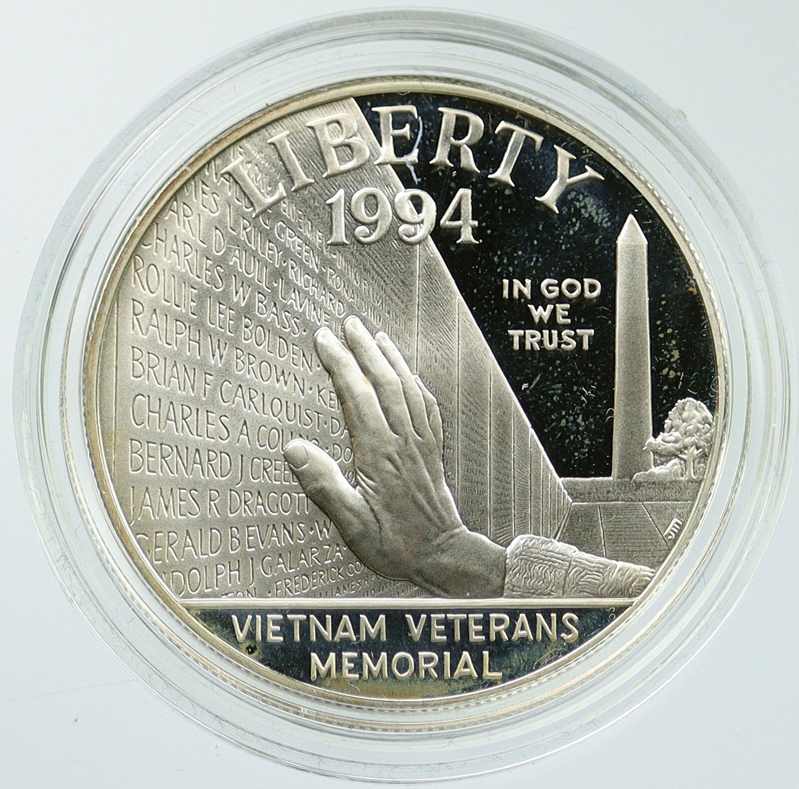 1994 P United States VIETNAM VETERANS MEMORIAL Proof Silver Dollar Coin i116870