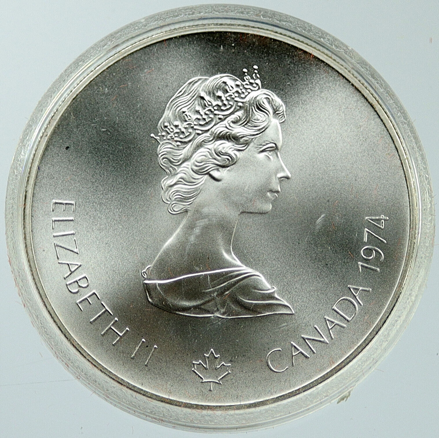 1974 CANADA UK Elizabeth II Olympic Montreal Native BU Silver $5 Coin i116873