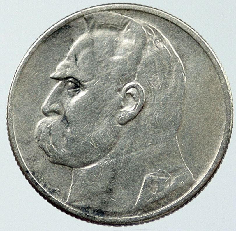 1934 POLAND Jozef Pilsudski Antique Vintage OLD Silver 2 Zlotych Coin i116868