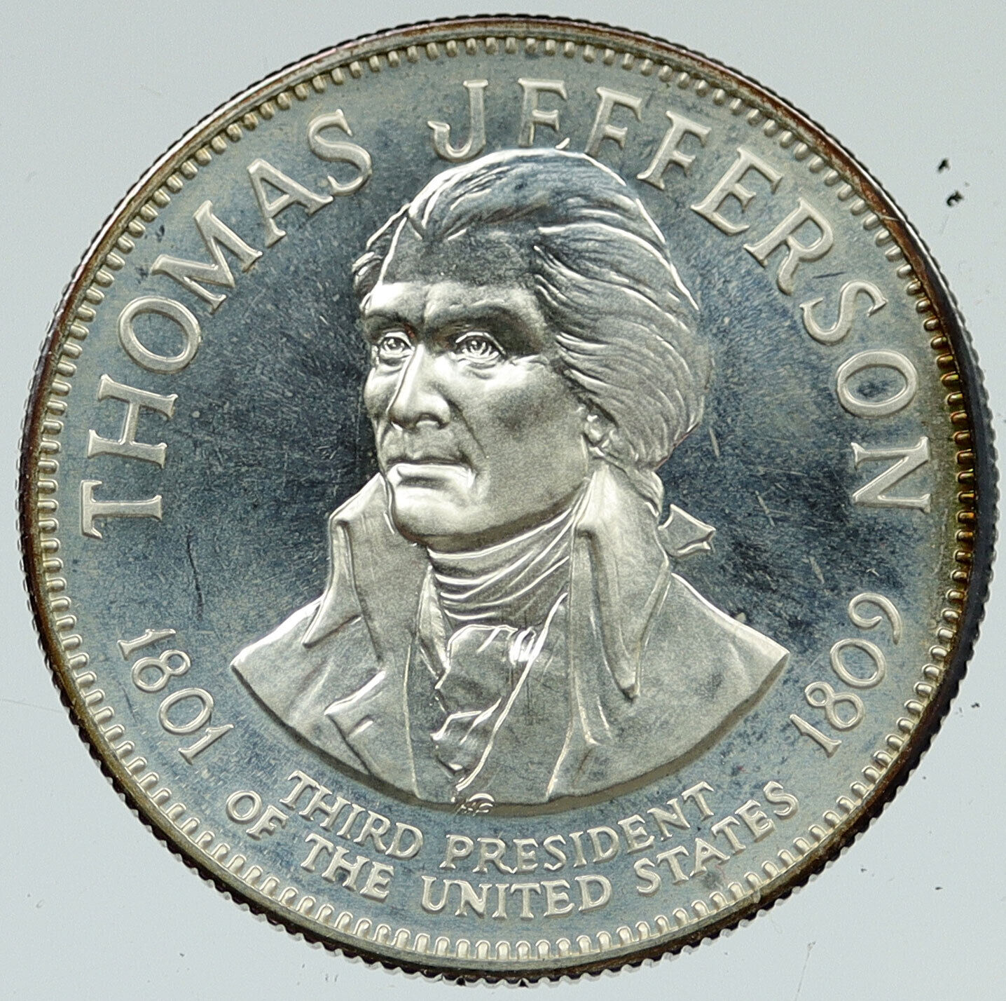 1970 USA United States PRESIDENT THOMAS JEFFERSON FM Proof Silver Medal i116597