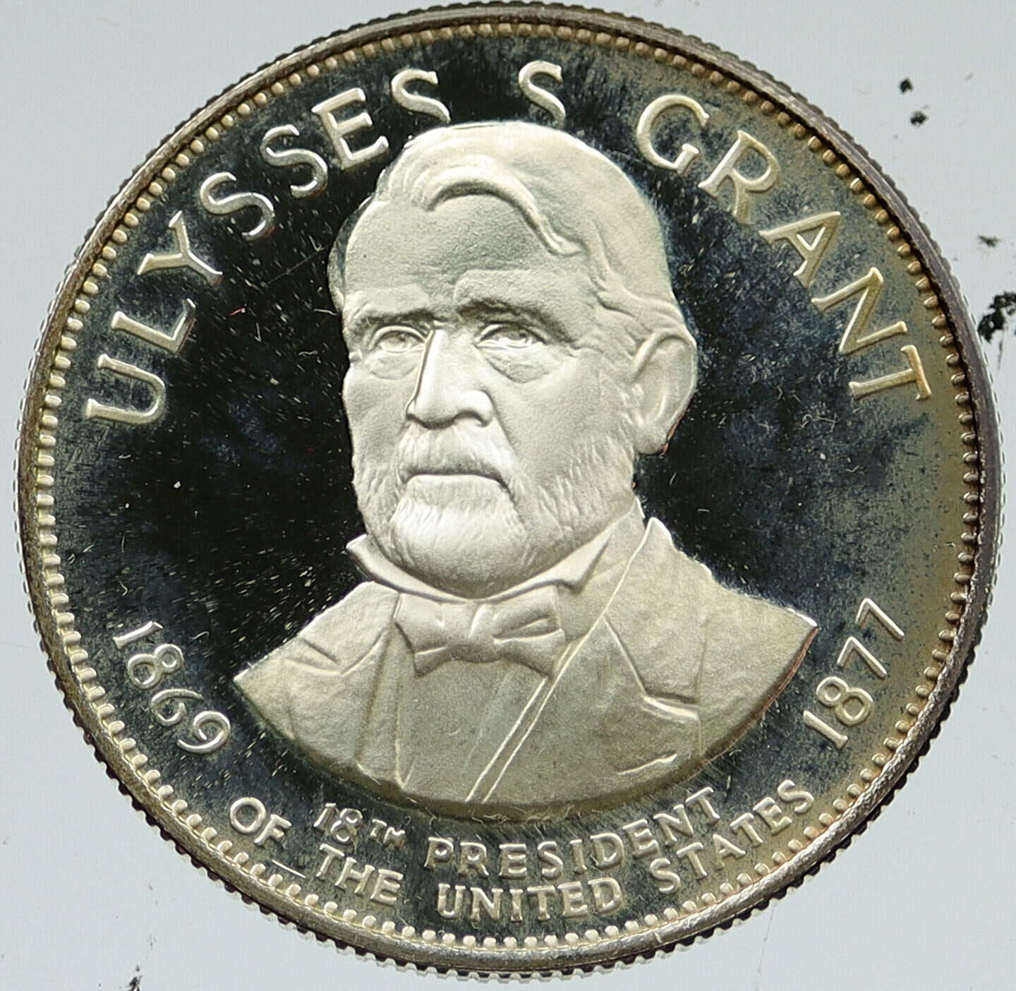 1970 US United States PRESIDENT ULYSSES S. GRANT FM Proof Silver Medal i116610