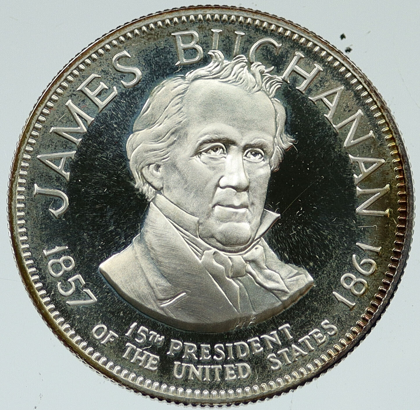 1970 US United States PRESIDENT JAMES BUCHANAN Old FM Proof Silver Medal i116609