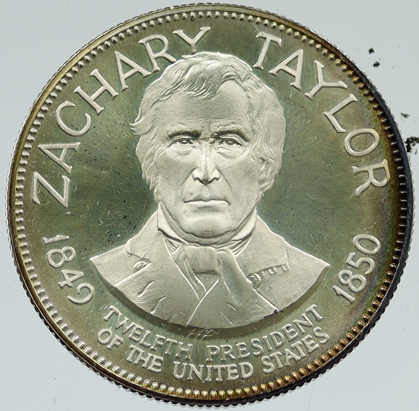 1970 US United States PRESIDENT ZACHARY TAYLOR Old FM Proof Silver Medal i116608