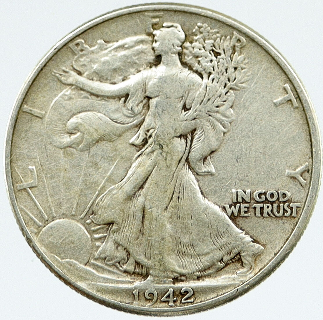 1942 P UNITED STATES US Silver WALKING LIBERTY Half Dollar Coin w EAGLE i117059