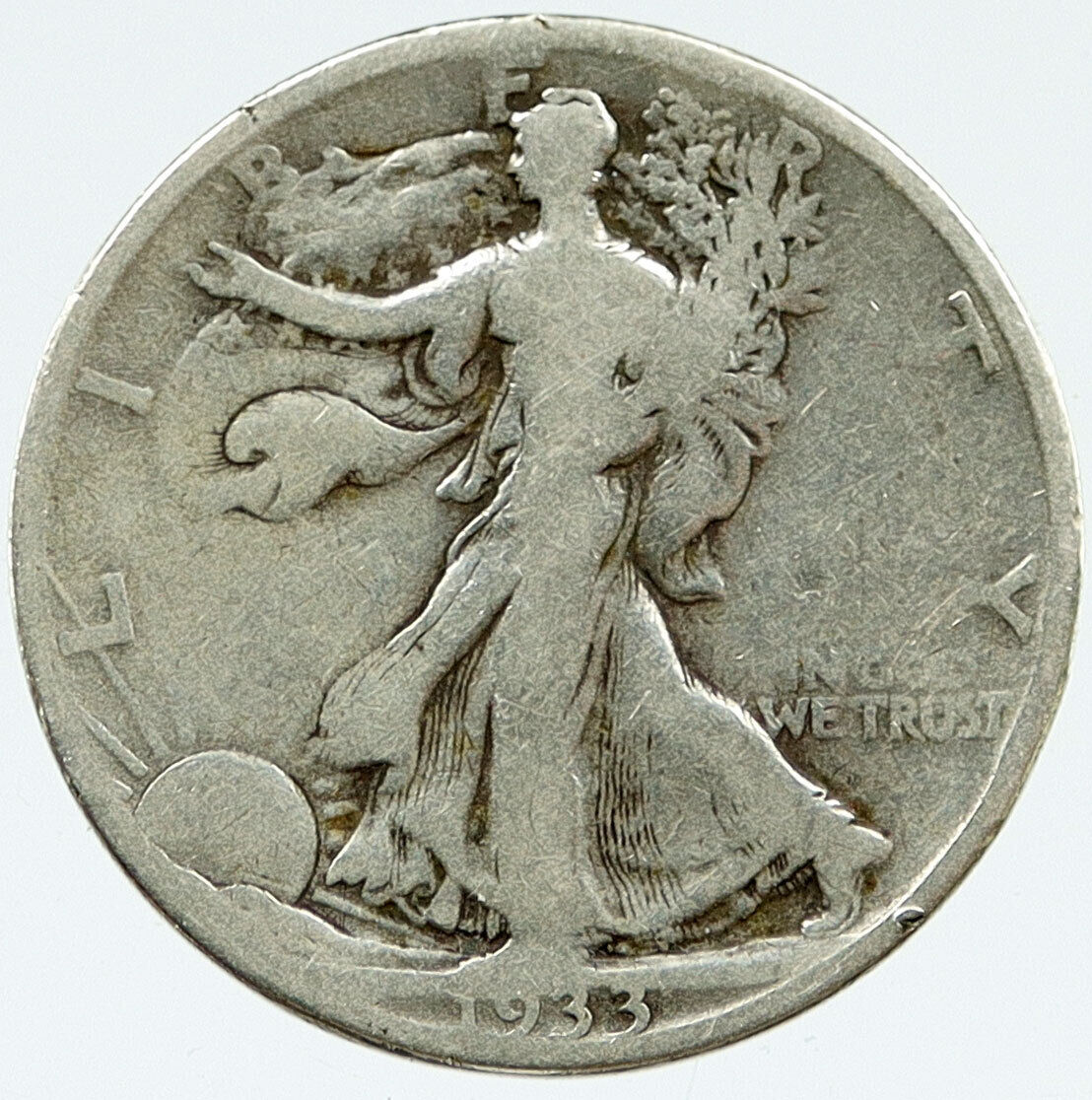 1933 S UNITED STATES US WALKING LIBERTY Silver Half Dollar Coin EAGLE i117038